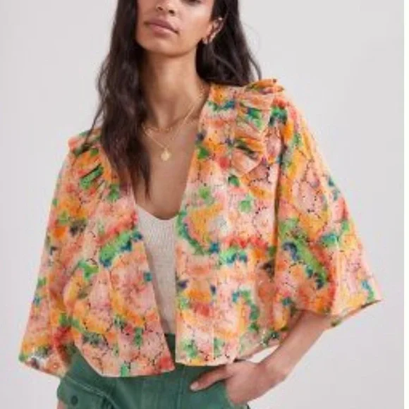 ANTHROPOLOGIE Cropped Floral Lace Shrug - Women’s One Size - New With Tags - Picture 6 of 10